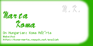 marta koma business card